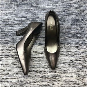 Amalfi Silvery-Bronze Leather Heels